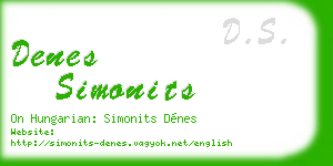 denes simonits business card