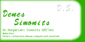 denes simonits business card